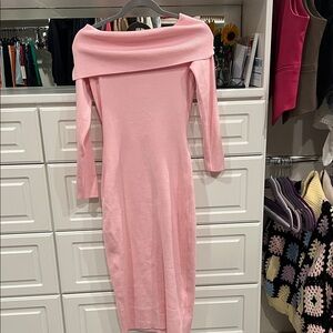 Elegant Pink Off-Shoulder Dress